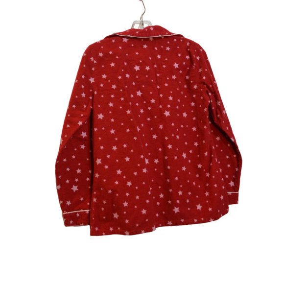 PajamaMania Cotton Two Pieces Set Long Sleeves Pants Red Pink Stars Pajama S - Picture 4 of 7